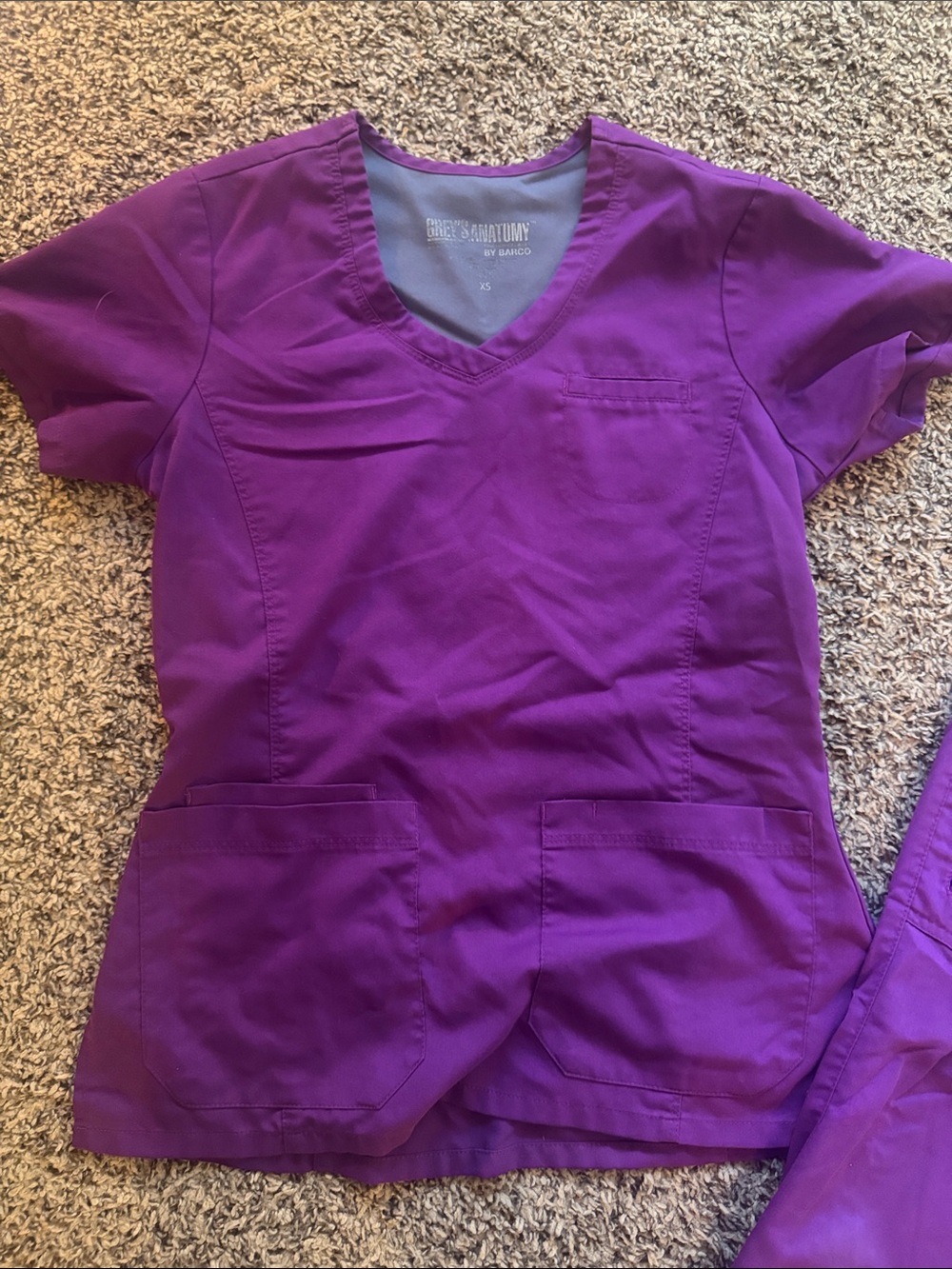 Barco Grey's Anatomy Violet/Purple V-Neck Scrub Top